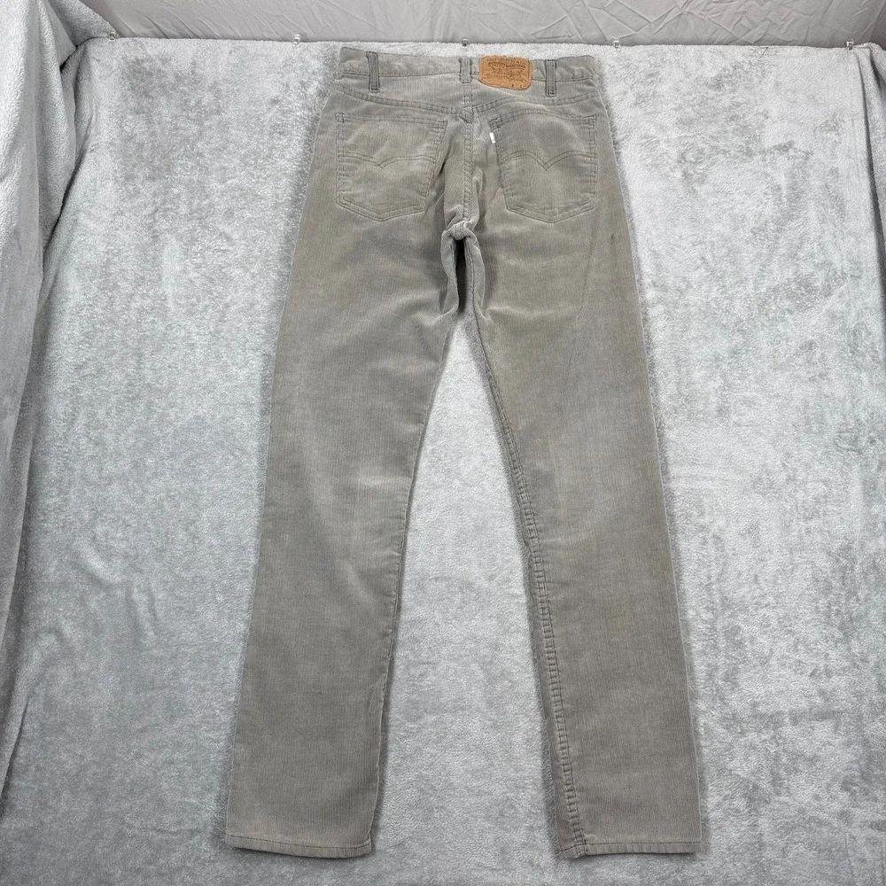 Vintage 80s Levi's 505 Corduroy Pants Mens‎ 31x34 Gray Regular Straight Leg USA
